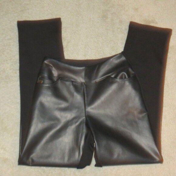 NEW NWOT Belle by Kim Gravel Petite Faux Leather Front,Ponte Back Pant Petite 0 - Picture 16 of 16
